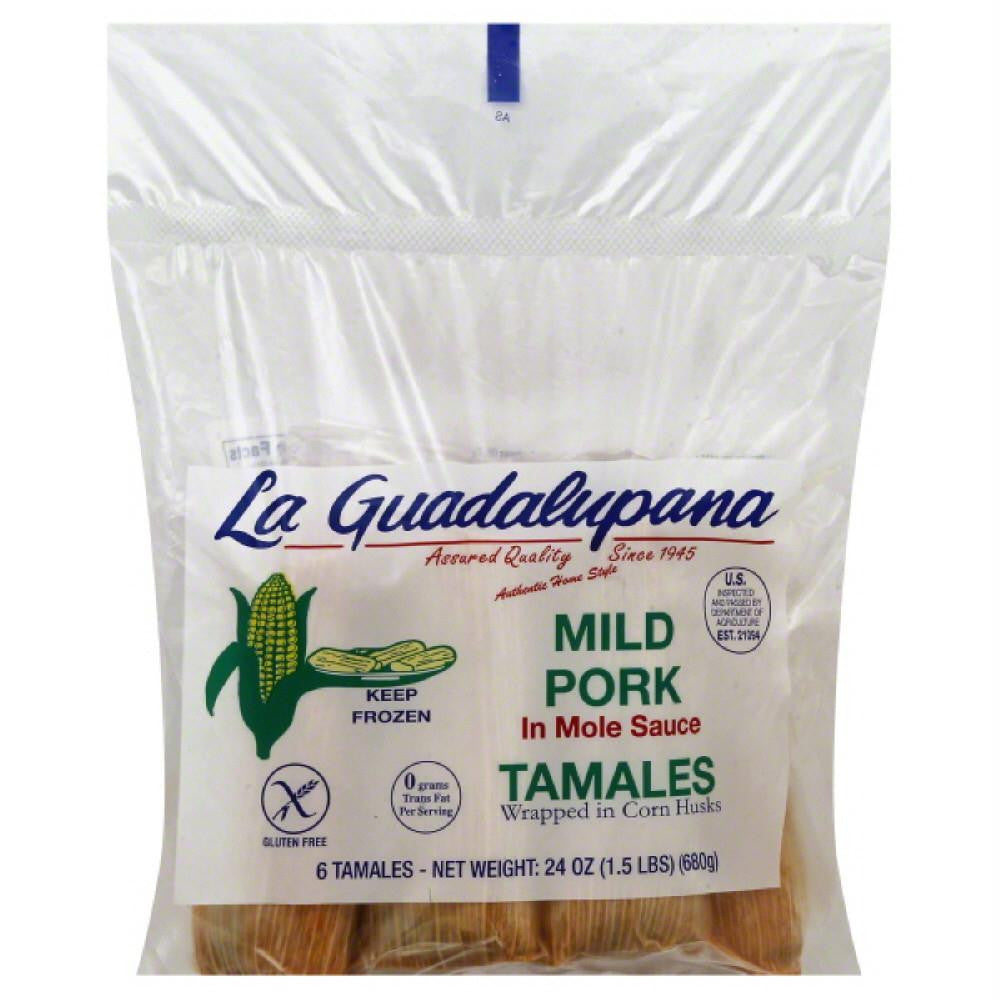 La Guadalupana Mild Pork in Mole Sauce Tamales, 24 Oz (Pack of 8)