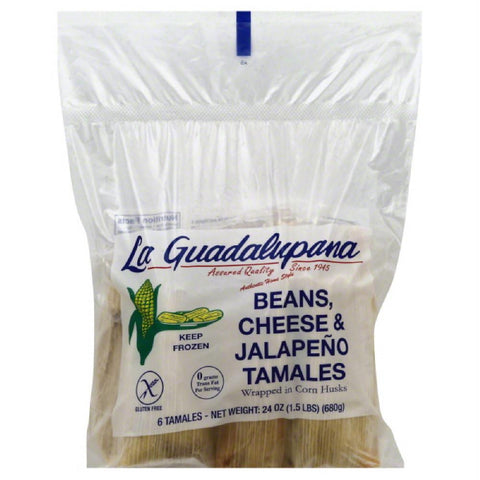 La Guadalupana Cheese & Jalapeno Beans Tamales, 24 Oz (Pack of 8)