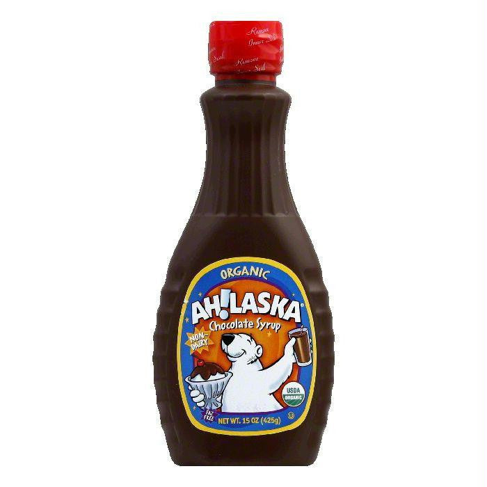 AH LASKA Organic Chocolate Syrup, 15 Oz (Pack of 12)