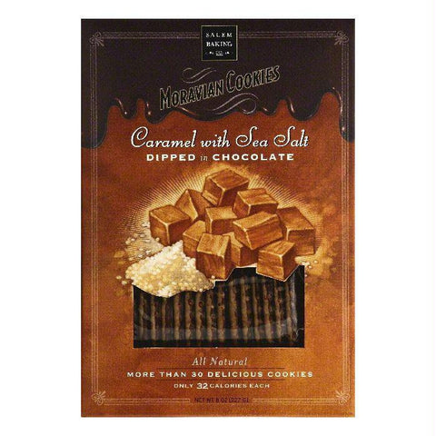 Salem Baking Dipped In Chocolate Caramel With Sea Salt Moravian Cookies, 8 OZ (Pack of 6)