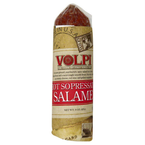 Volpi Hot Soppressata Salame, 8 Oz (Pack of 12)