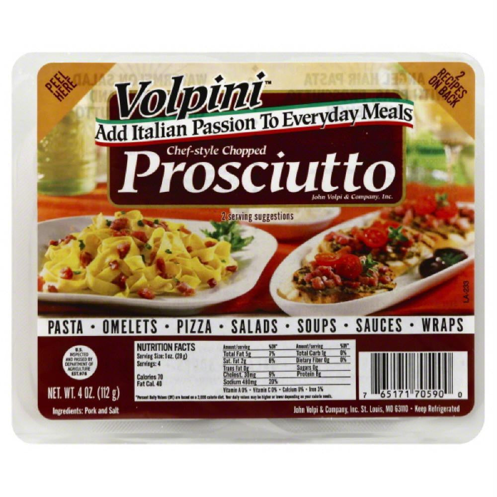 Volpini Chef-Style Chopped Prosciutto, 4 Oz (Pack of 8)