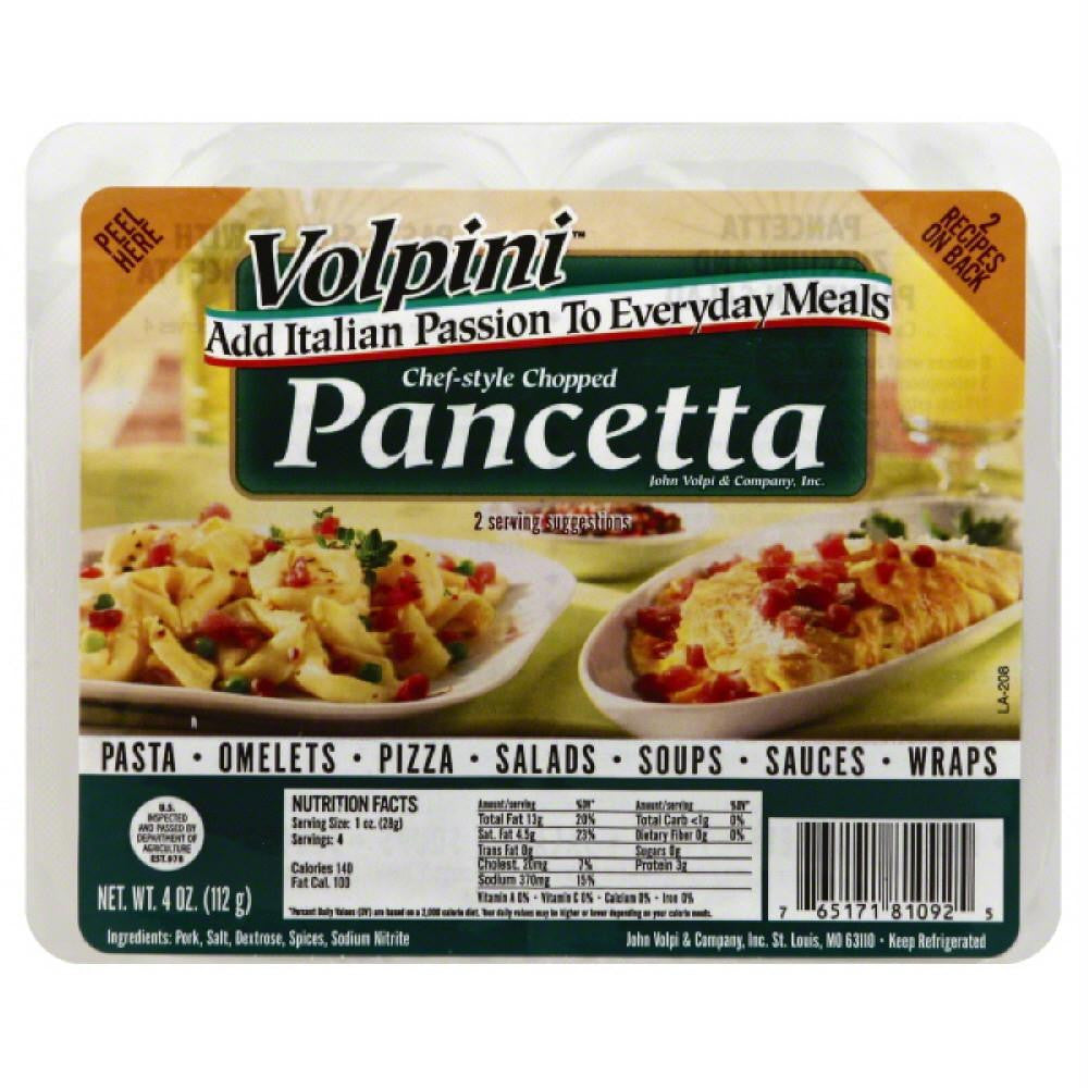 Volpini Chef-Style Chopped Pancetta, 4 Oz (Pack of 8)