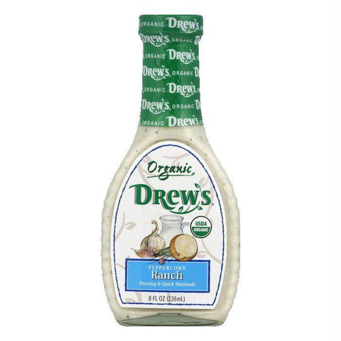 Drew's Organic Peppercorn Ranch Dressing & Marinade, 8 OZ (Pack of 6)