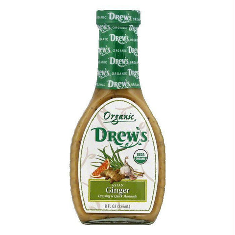 Drew's Organic Asian Ginger Dressing & Marinade, 8 OZ (Pack of 6)