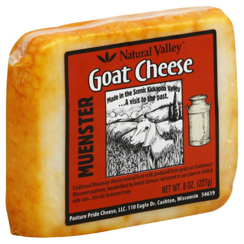 Natural Valley Muenster Goat Cheese, 8 Oz (Pack of 12)