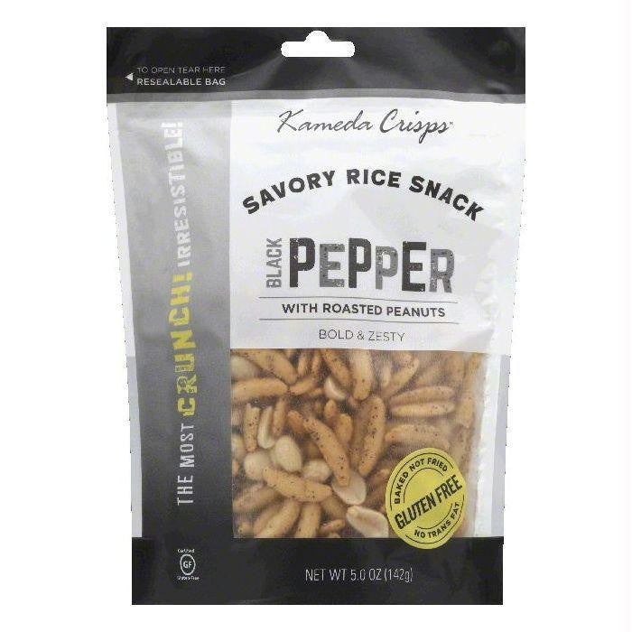 Kameda Crisps Black Pepper with Roasted Peanuts Savory Rice Snack, 5 OZ (Pack of 12)