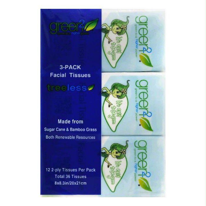 Green2 2 Ply Facial Tissue, 3 ea (Pack of 80)