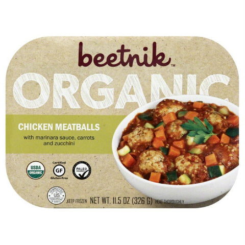 Beetnik Organic Chicken Meatballs, 11.5 Oz (Pack of 8)