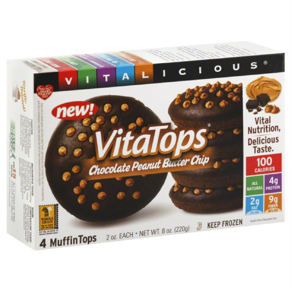 Vitalicious Chocolate Peanut Butter Chip Muffin Tops, 8 Oz (Pack of 12)