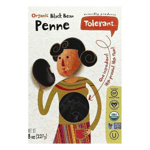 Tolerant Organic Black Bean Penne, 8 OZ (Pack of 6)