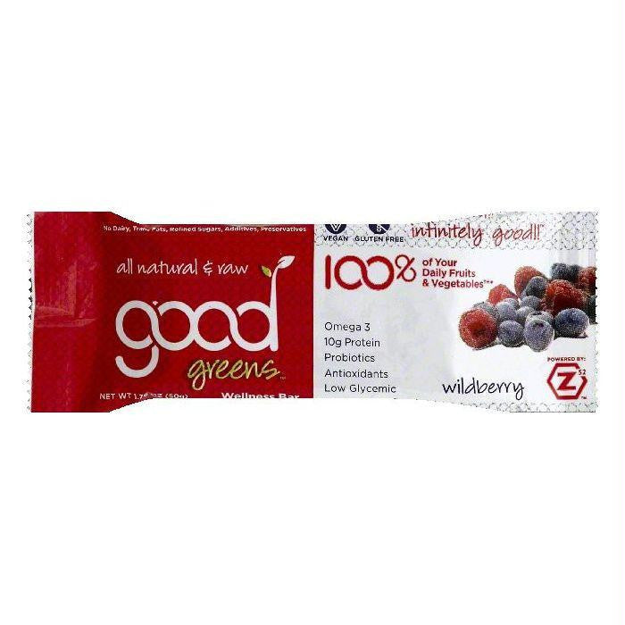 Good Greens Wildberry Wellness Bars, 1.76 OZ (Pack of 12)