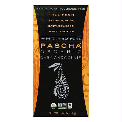 Pascha 55% Cacao with Goldenberries Organic Dark Chocolate, 3.5 OZ (Pack of 10)