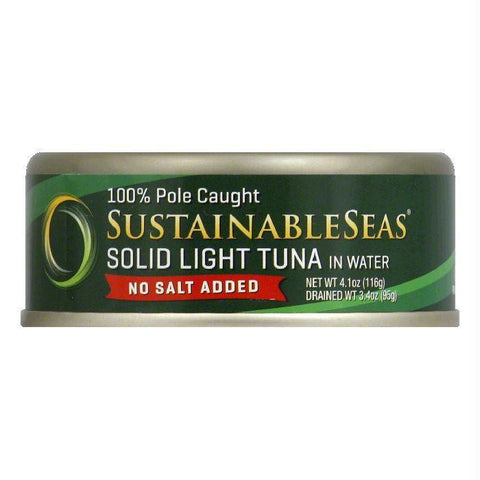 Sustainable Seas in Water No Salt Added Solid Light Tuna, 4.1 Oz (Pack of 12)