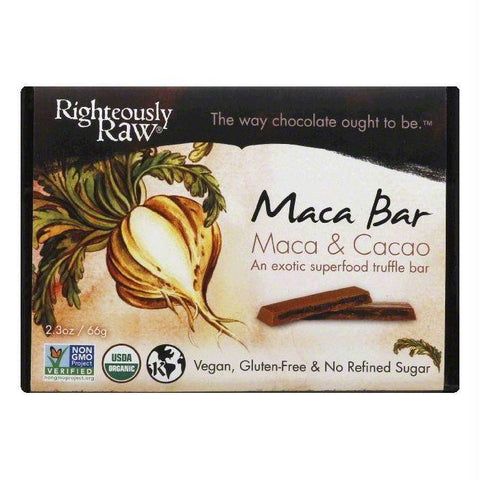 Righteously Raw Maca & Cacao Maca Bar, 2.3 OZ (Pack of 12)