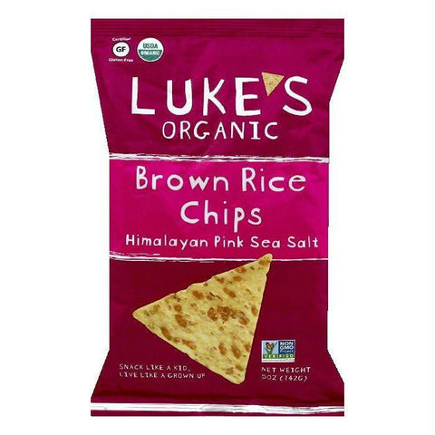 Lukes Himalayan Pink Sea Salt Brown Rice Chips, 5 OZ (Pack of 12)