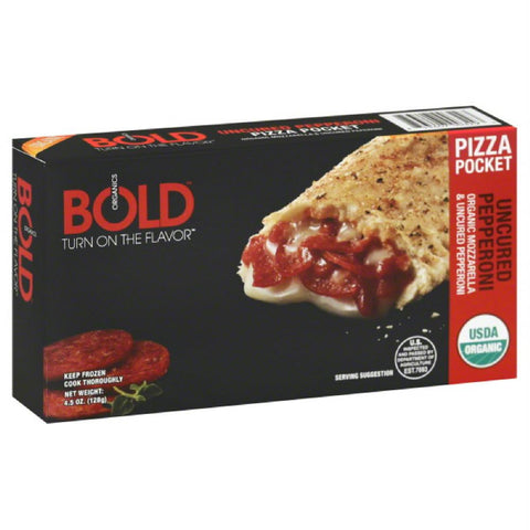 Bold Organics Uncured Pepperoni Pizza Pocket, 4.5 Oz (Pack of 12)