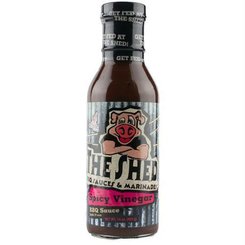 The Shed BBQ Spicy Southern Vinegar BBQ Sauce, 14 OZ (Pack of 6)