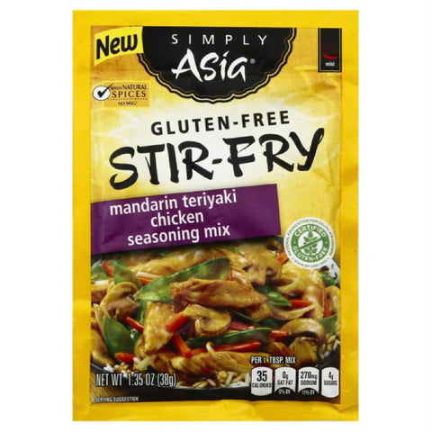 Simply Asia Mild Mandarin Teriyaki Chicken Stir-Fry Gluten-Free Seasoning Mix, 1.13 Oz (Pack of 12)