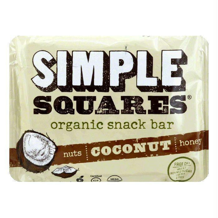 Simple Squares Bar Snack Coconut, 1.6 OZ (Pack of 12)