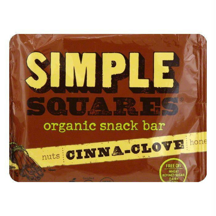 Simple Squares Bar Snack Cinnemon Clove, 1.6 OZ (Pack of 12)