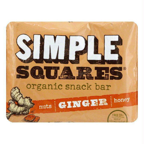 Simple Squares Bar Snack Ginger, 1.6 OZ (Pack of 12)