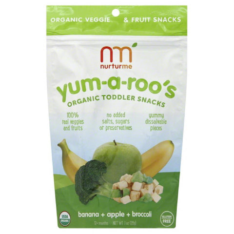 NurturMe 12+ Months Organic Banana + Apple + Broccoli Toddler Snacks, 1 Oz (Pack of 6)