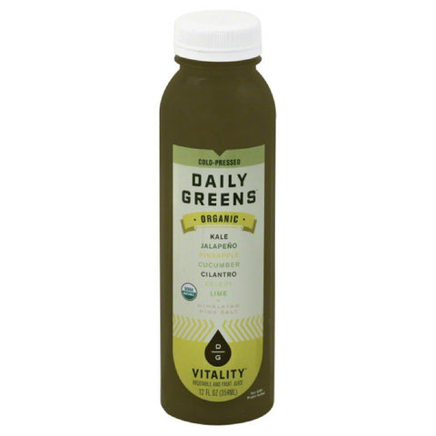 Daily Greens Vitality Organic Vegetable and Fruit Juice, 12 Oz (Pack of 6)