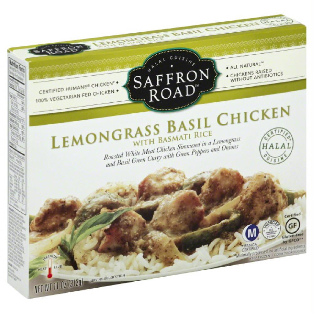 Saffron Road Lemongrass Basil Chicken with Basmati Rice, 11 Oz (Pack of 8)