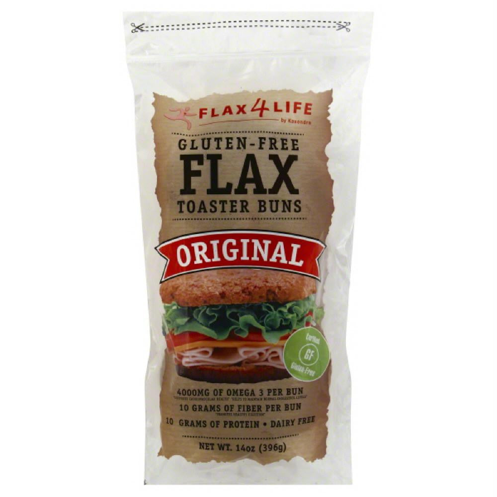 Flax4Life Original Gluten-Free Flax Toaster Buns, 14 Oz (Pack of 6)