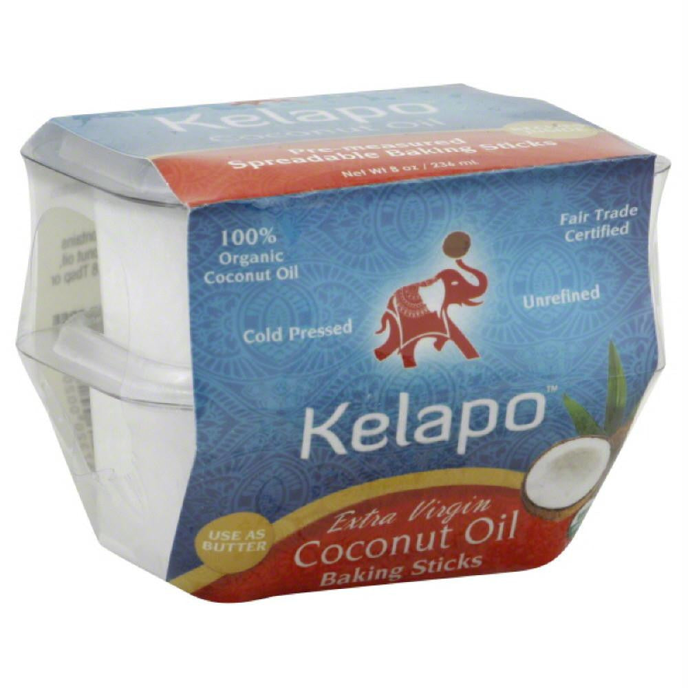 Kelapo Pre-Measured Spreadable Baking Sticks Extra Virgin Coconut Oil, 8 Fo (Pack of 6)