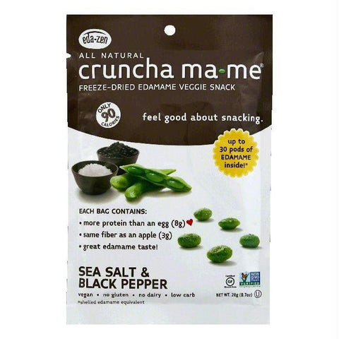 Cruncha MaMe Sea Salt & Black Pepper Freeze-Dried Edamame Veggie Snack, 0.7 OZ (Pack of 8)