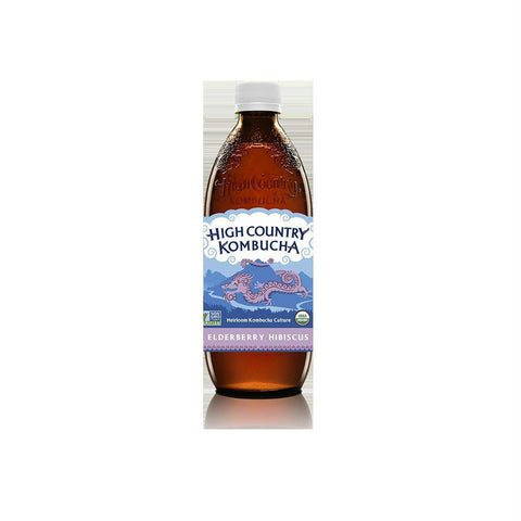 High Country Kombucha Elderberry Hibiscus Kombucha, 16 Oz (Pack of 12)