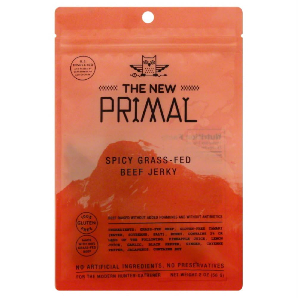 New Primal Spicy Grass-Fed Beef Jerky, 2 Oz (Pack of 8)