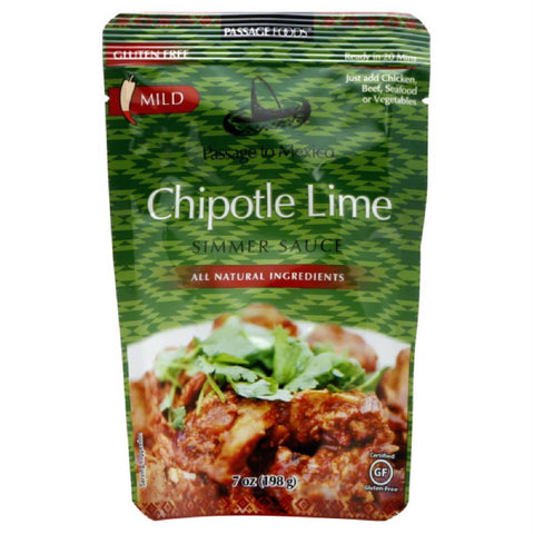 Passage Foods Mild Chipotle Lime Simmer Sauce, 7 Oz (Pack of 6)