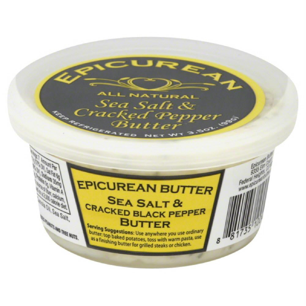 Epicurean Butter Sea Salt & Cracked Pepper Butter, 3.5 Oz (Pack of 8)