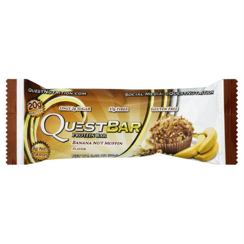 Quest Bar Banana Nut Muffin Flavor Protein Bar, 2.12 Oz (Pack of 12)