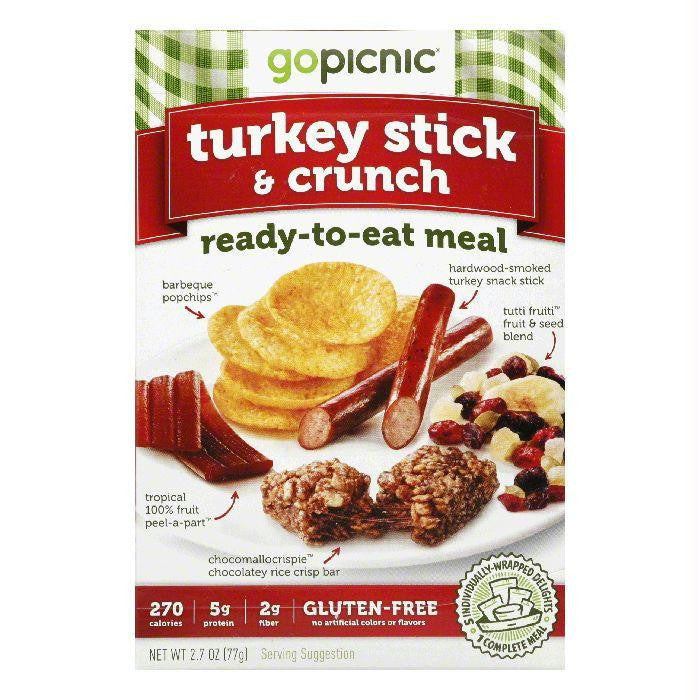 GoPicnic All Natural Gluten Free Turkey Stick & Crunch Ready to Eat Meal, 2.8 OZ (Pack of 6)