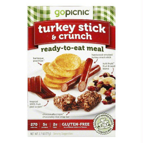 GoPicnic All Natural Gluten Free Turkey Stick & Crunch Ready to Eat Meal, 2.8 OZ (Pack of 6)