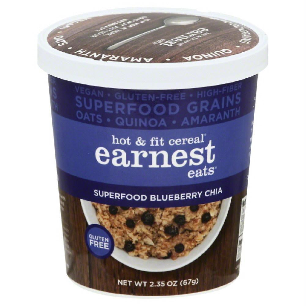 Earnest Eats Superfood Blueberry Chia Hot & Fit Cereal, 2.35 Oz (Pack of 12)