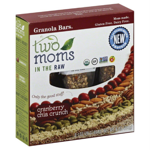 Two Moms in the Raw Cranberry Chia Crunch Granola Bars, 6 Oz (Pack of 6)