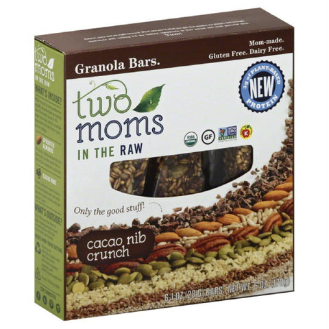 Two Moms in the Raw Cacao Nib Crunch Granola Bars, 6 Oz (Pack of 6)