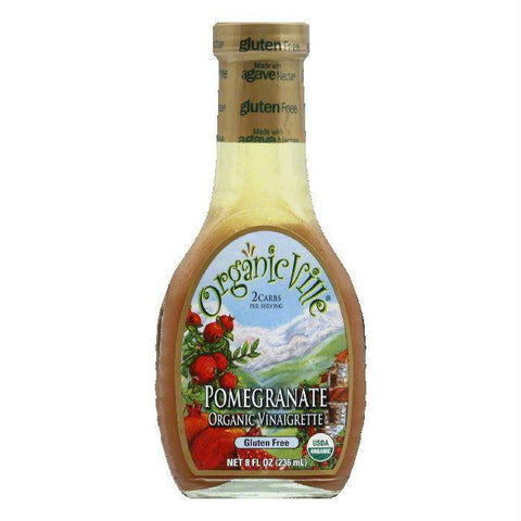 OrganicVille Gluten Free Vinaigrette Pomegranate Organic, 8 OZ (Pack of 6)